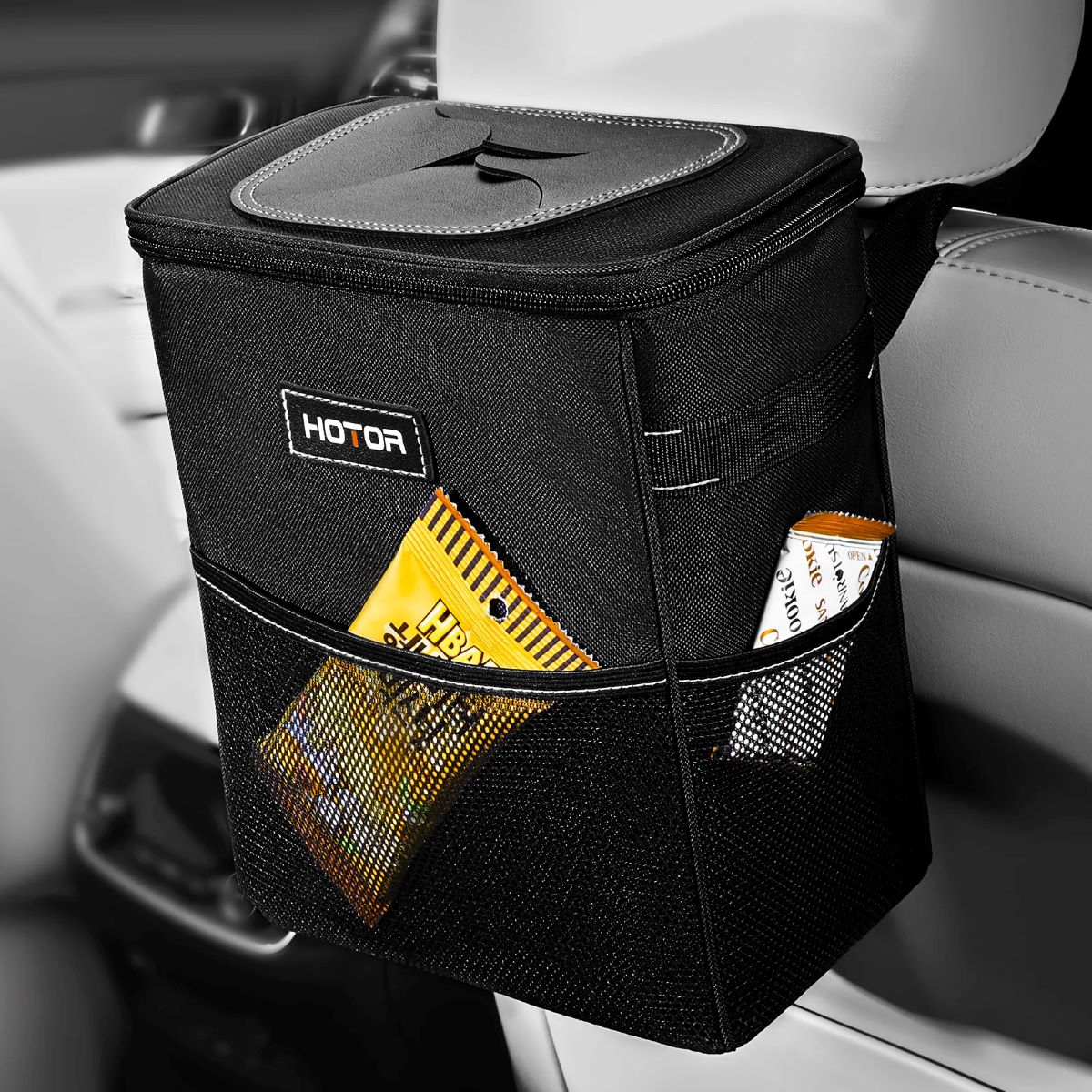 HOTOR Car Trash Can With Lid