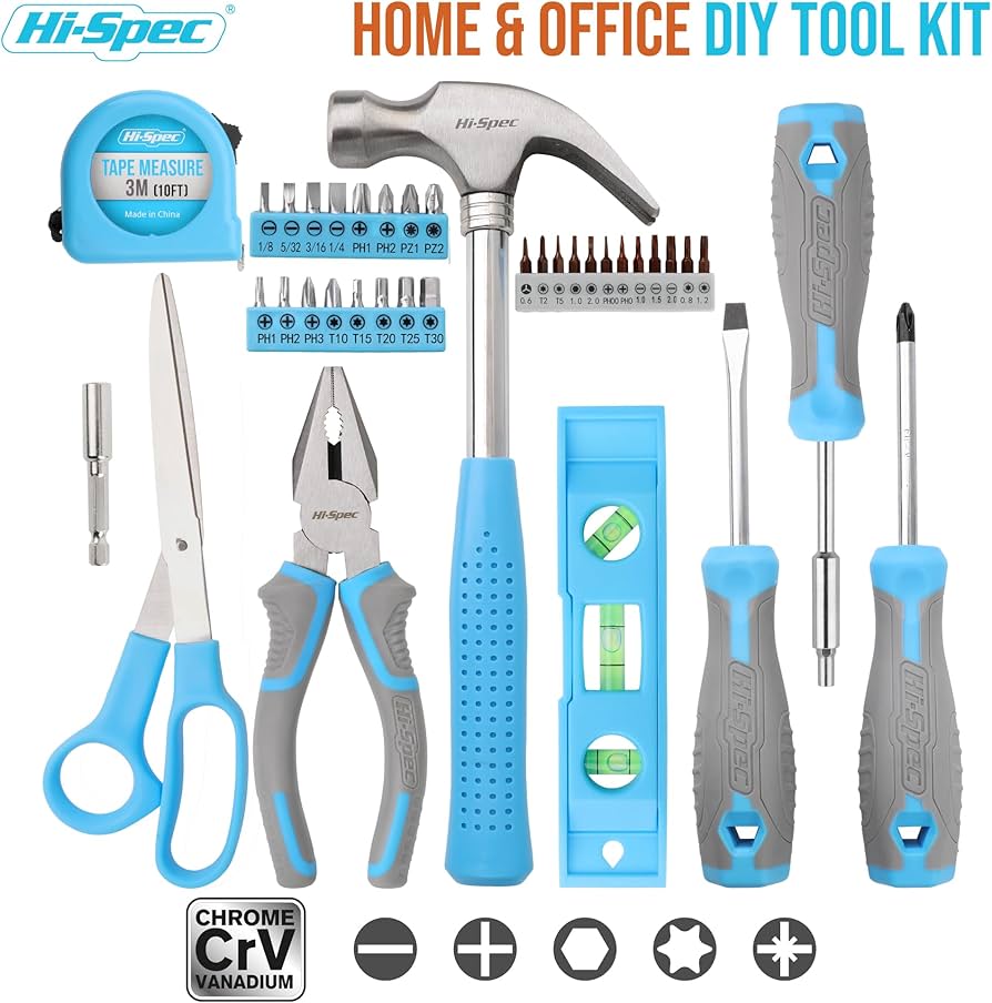 Hi Spec 42pc Blue Household DIY Tool Set