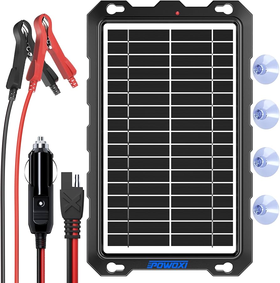 POWOXI Solar Battery Trickle Charger Maintainer