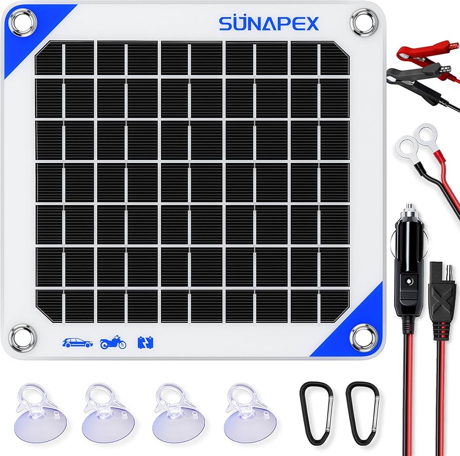 SUNAPEX Portable Solar Battery Charger and Maintainer