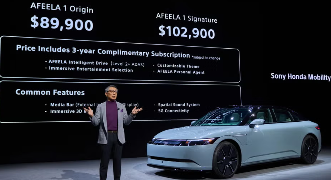 Sony and Honda Reveal Afeela Electric Vehicle at CES 2025 in Las Vegas