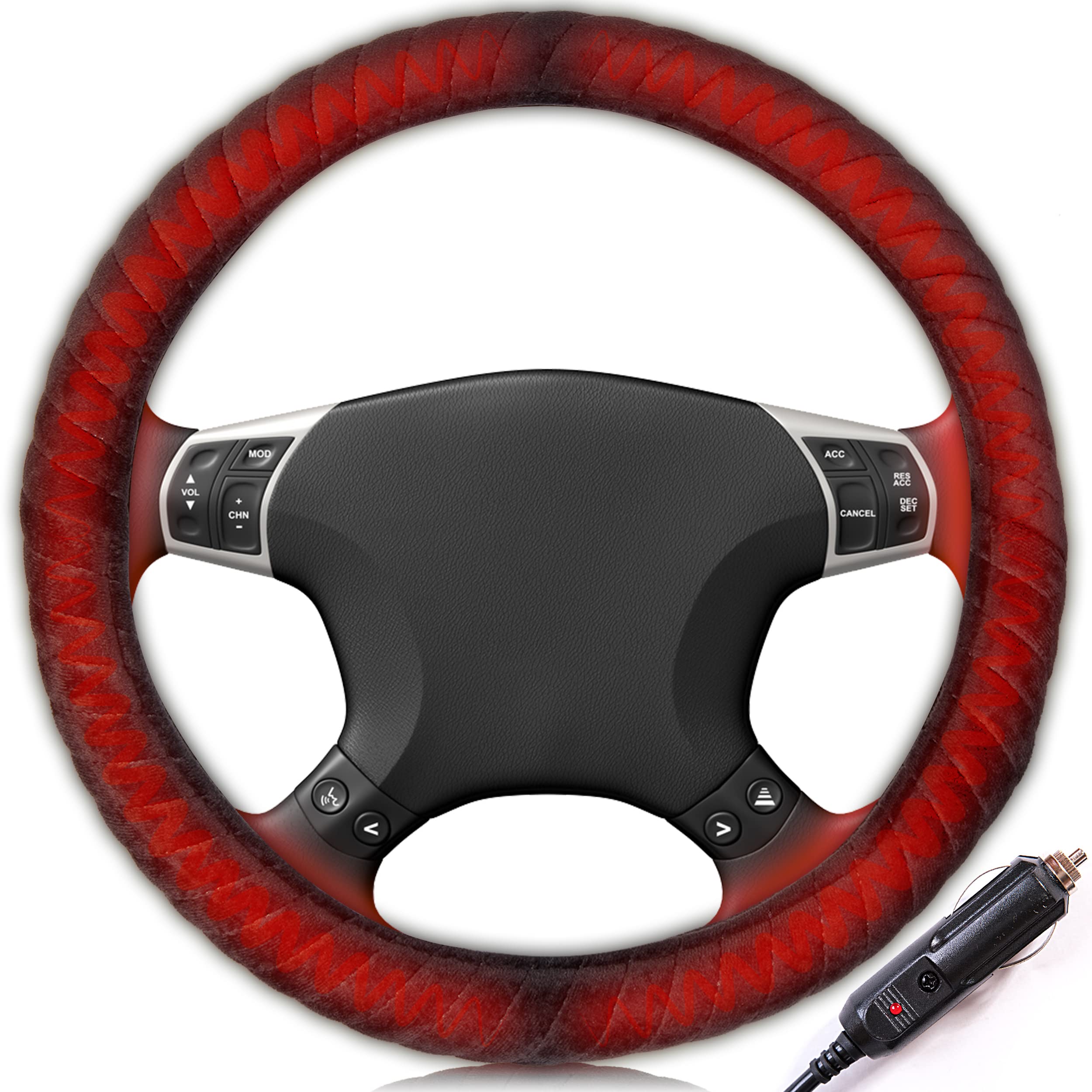 Zonetech Plush Heated Steering Wheel Cover