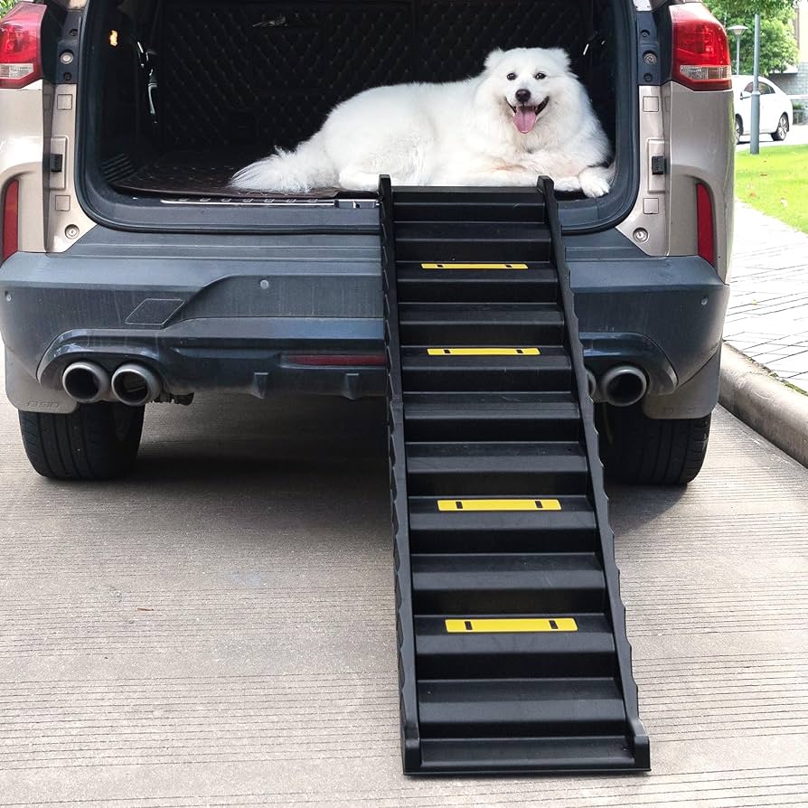 Coziwow Foldable Dog Car Ramp with Stairs