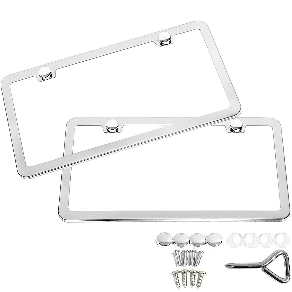 SunplusTrade Stainless Steel License Plate Frame