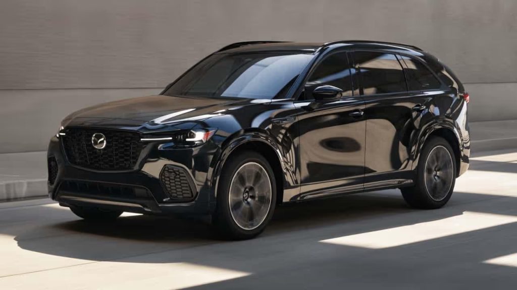 A Mazda CX-70 PHEV concept illustrating modern plug-in hybrid design suited for road trips
