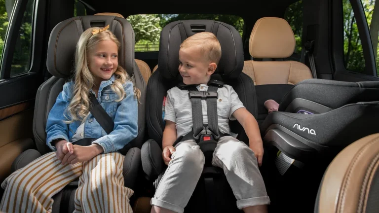 Back Seat with Buckled Kids