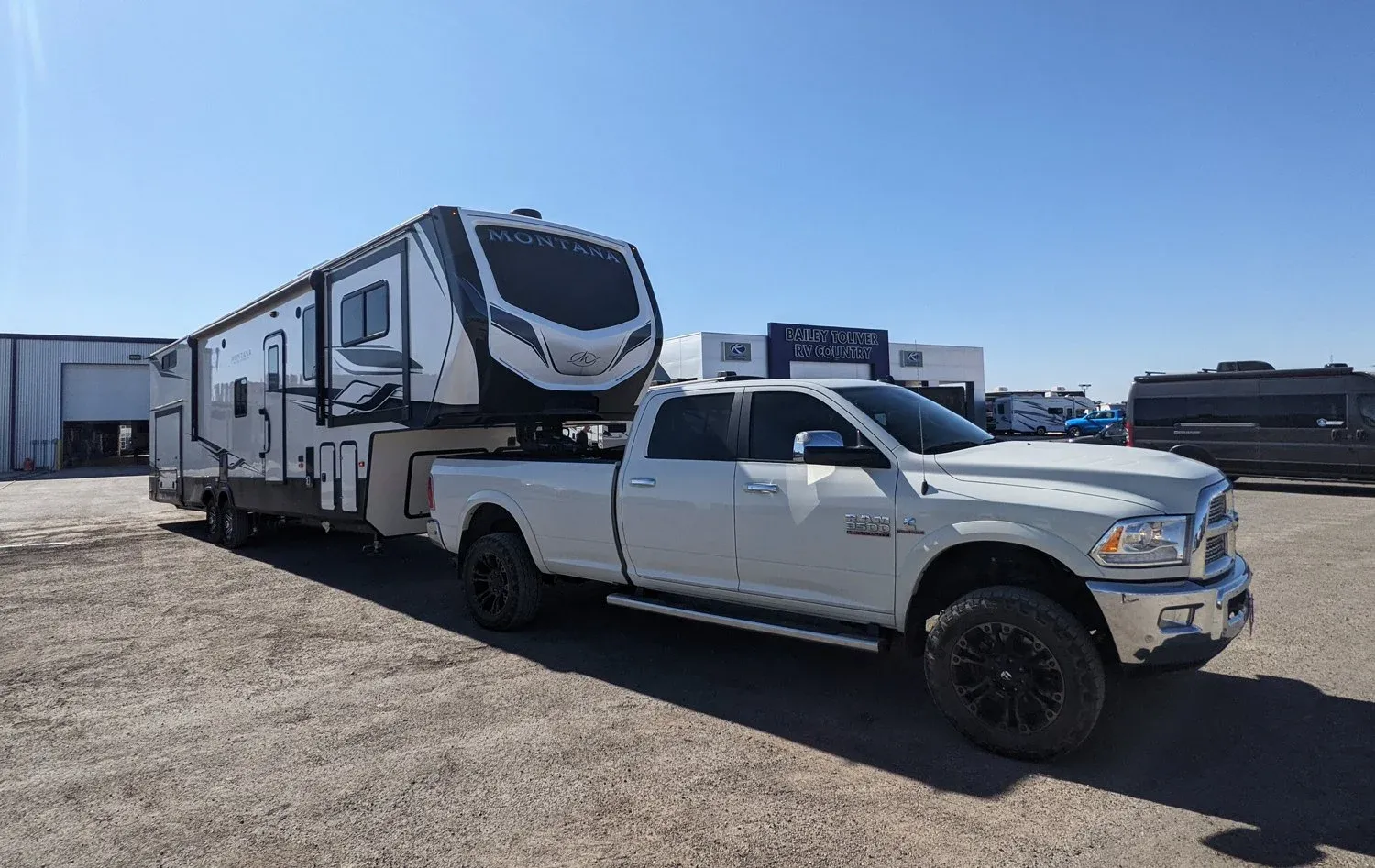 Truck towing an RV