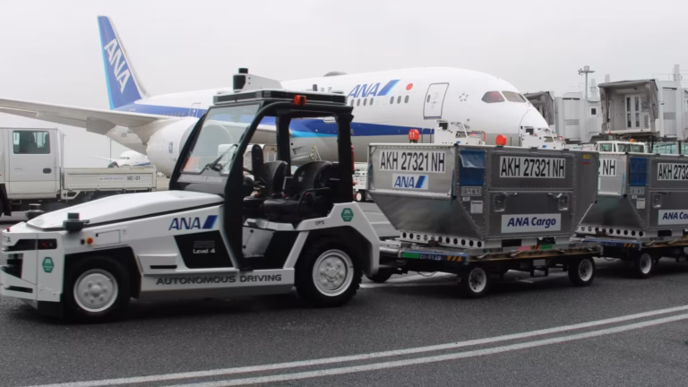 Toyota Level 4 Autonomous Tractors at Tokyo Haneda