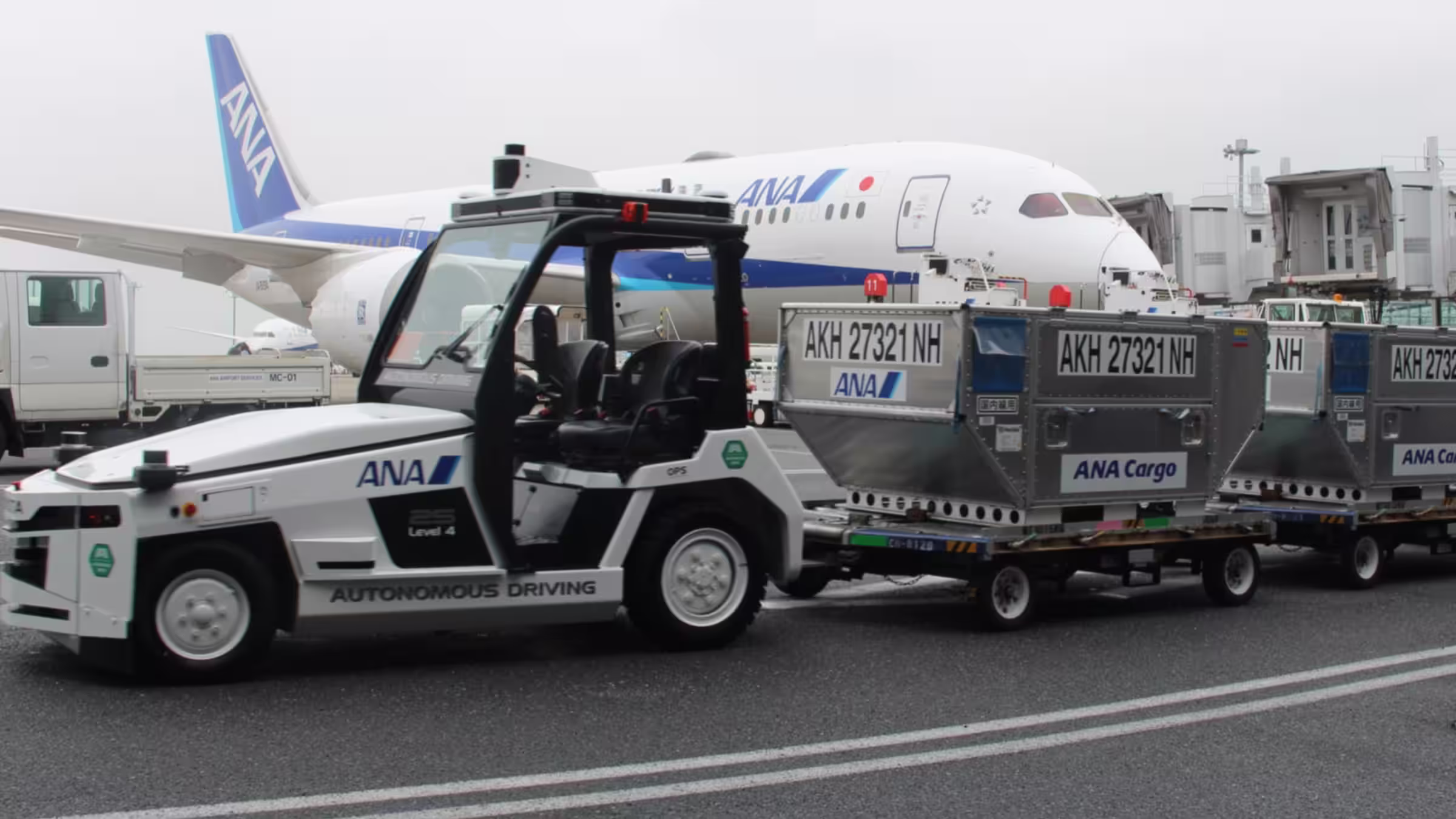 Toyota Level 4 Autonomous Tractors at Tokyo Haneda