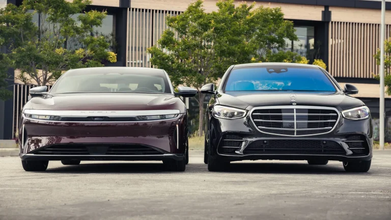 Lucid Air and Mercedes S Class