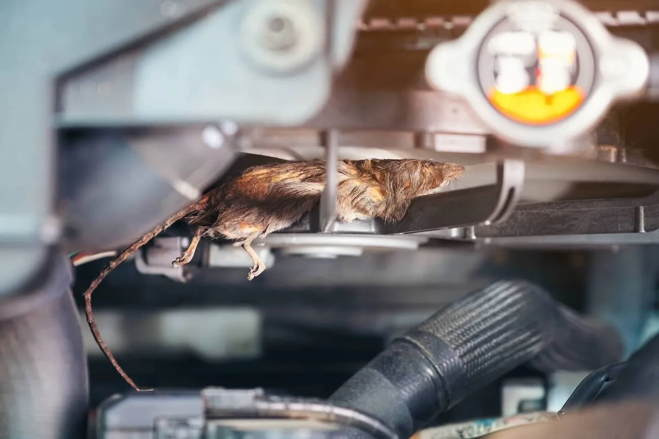 Rodent in car engine