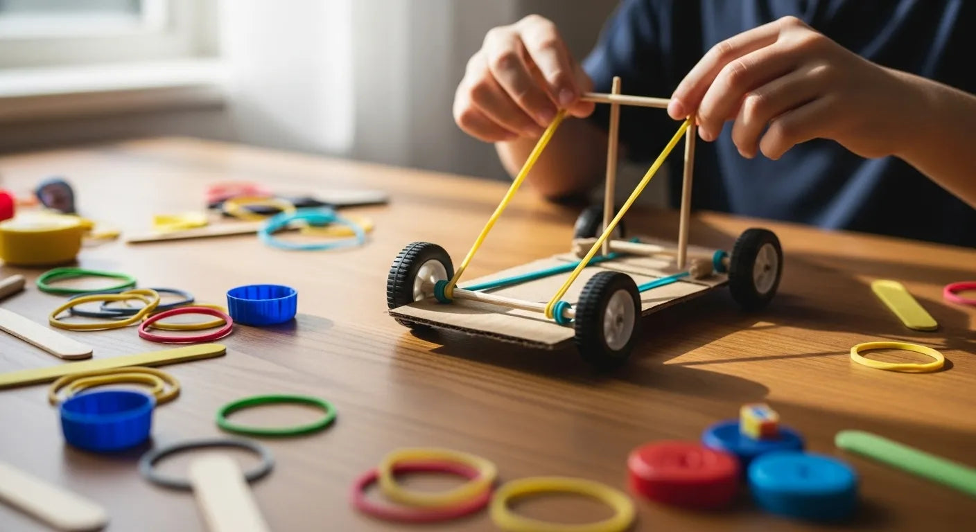 Rubber Band Car STEM Project