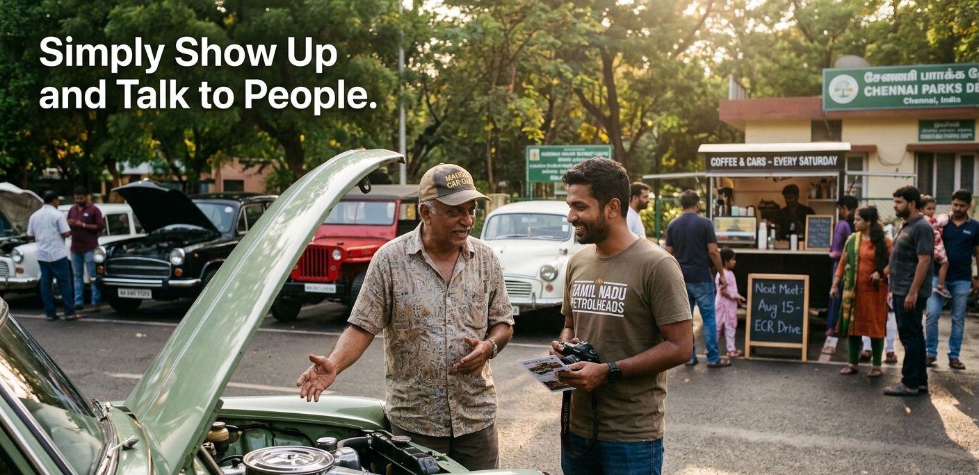Simply Show Up and Talk to People at Any Car Related Event
