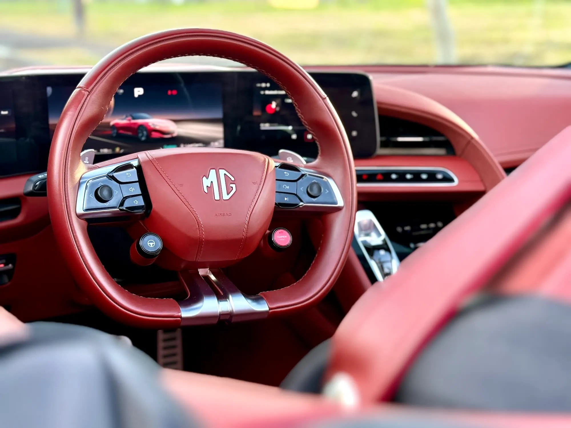 The interior of an MG Cyberster