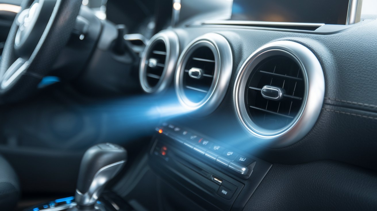 Air conditioning vents and center console