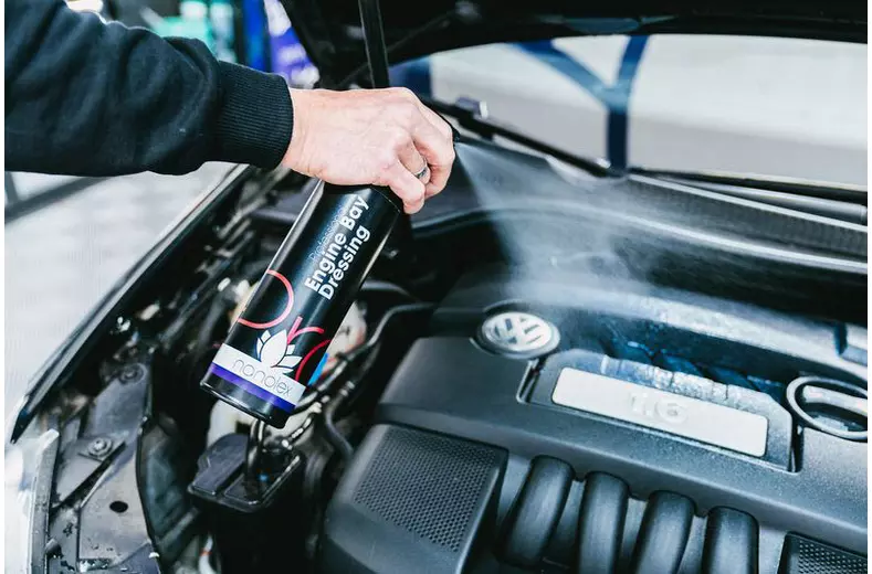 Apply Engine Bay Dressing for Protection and a Professional Finish Apply Engine Bay Dressing for Protection and a Professional Finish