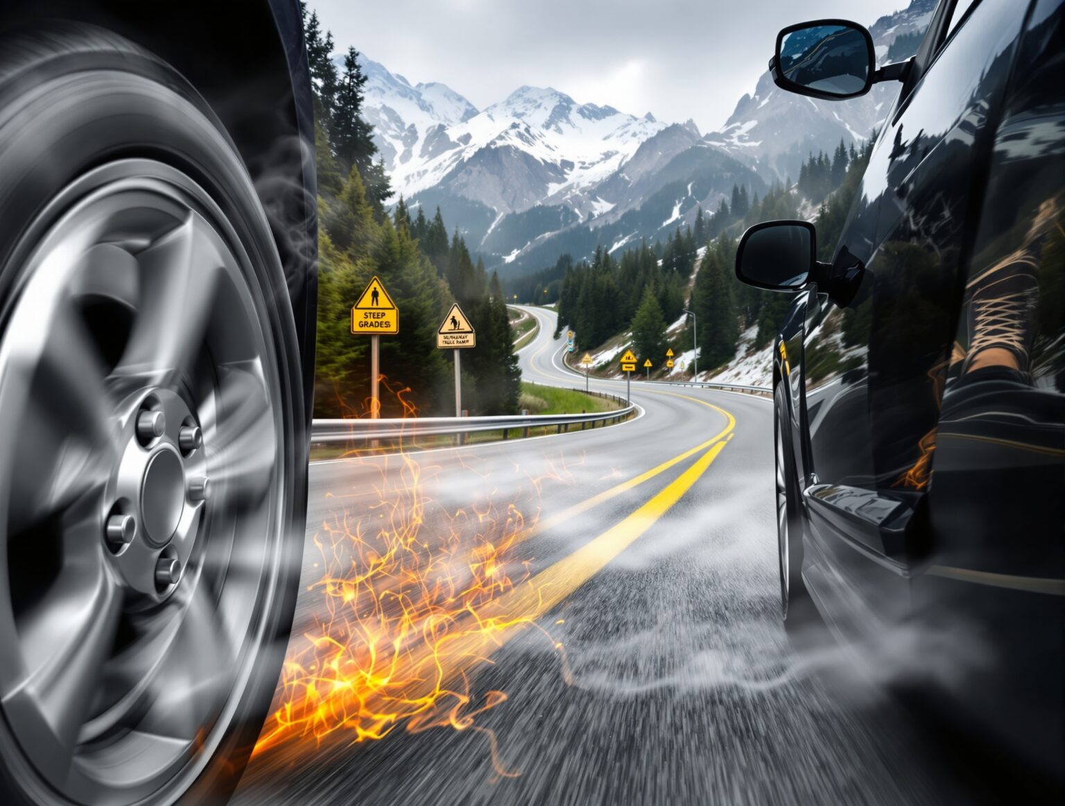 Dangerous phenomenon of car brake fade