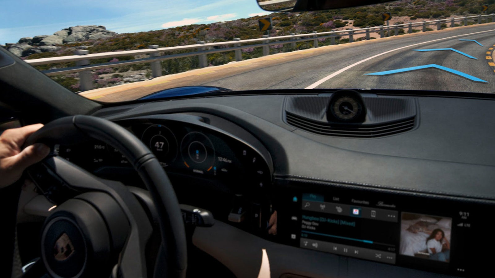 Forza Horizon 5, featuring a Porsche Taycan