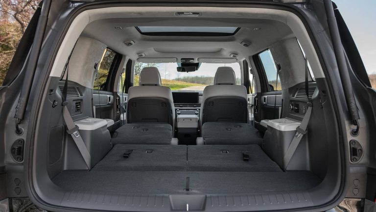 Interior cargo space of a 2025 Hyundai Santa Fe SUV
