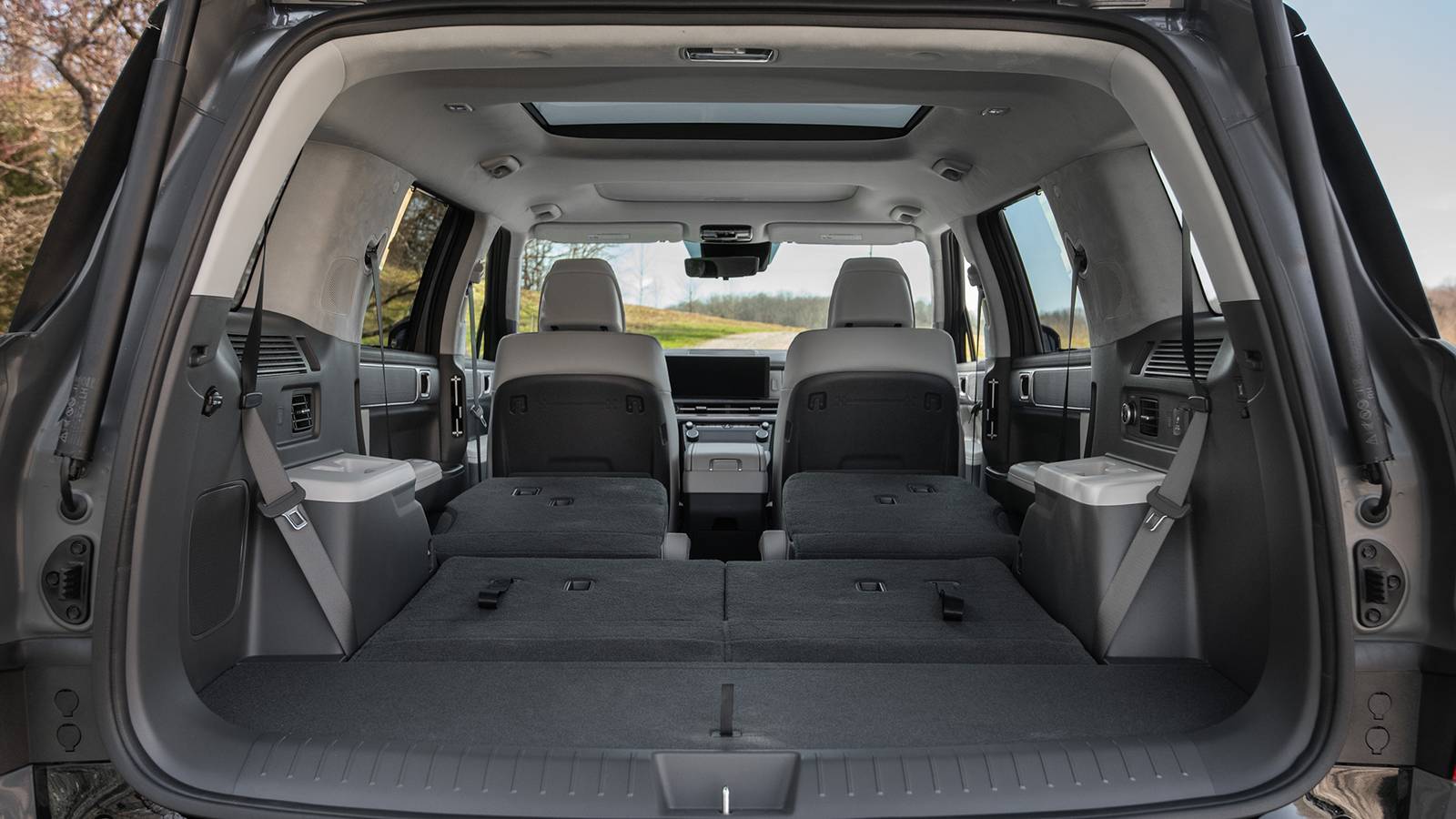 Interior cargo space of a 2025 Hyundai Santa Fe SUV