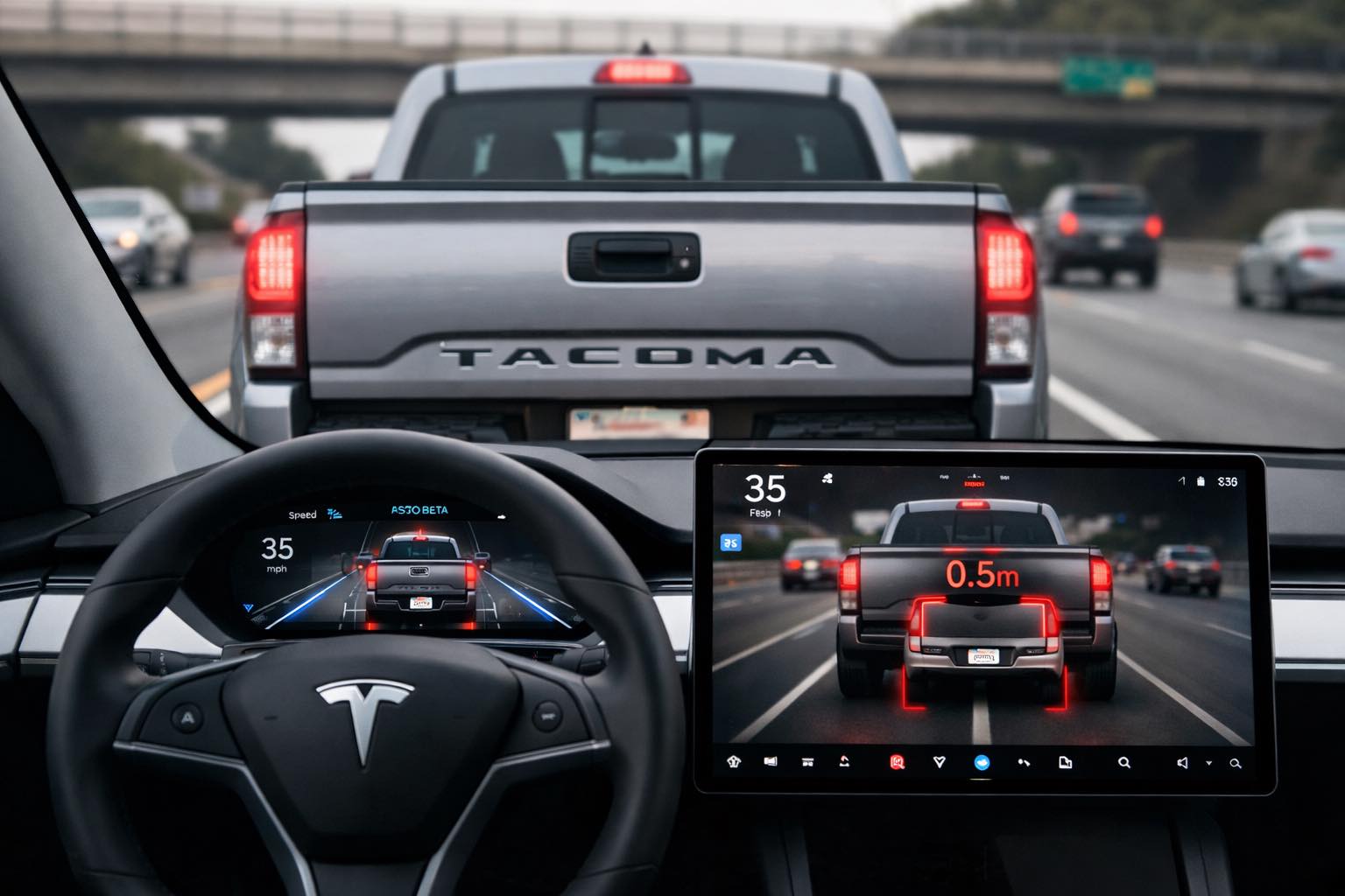 Interior view of a Tesla car Interior view of a Tesla car