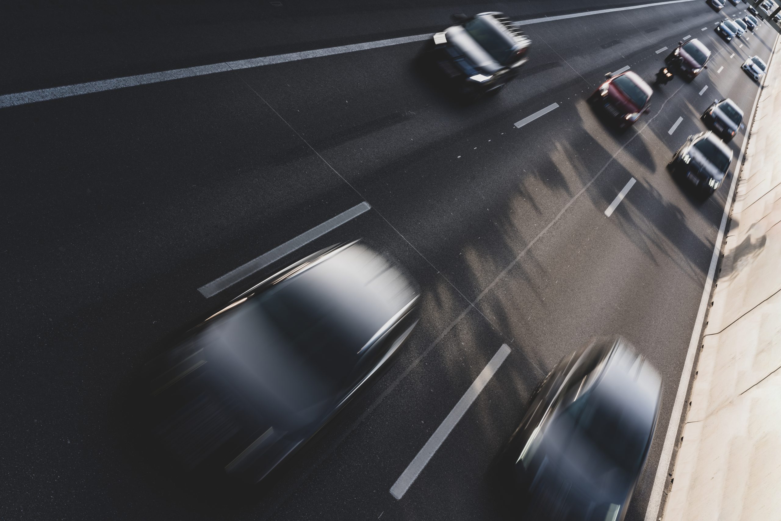 Multiple vehicles traveling in lanes Multiple vehicles traveling in lanes