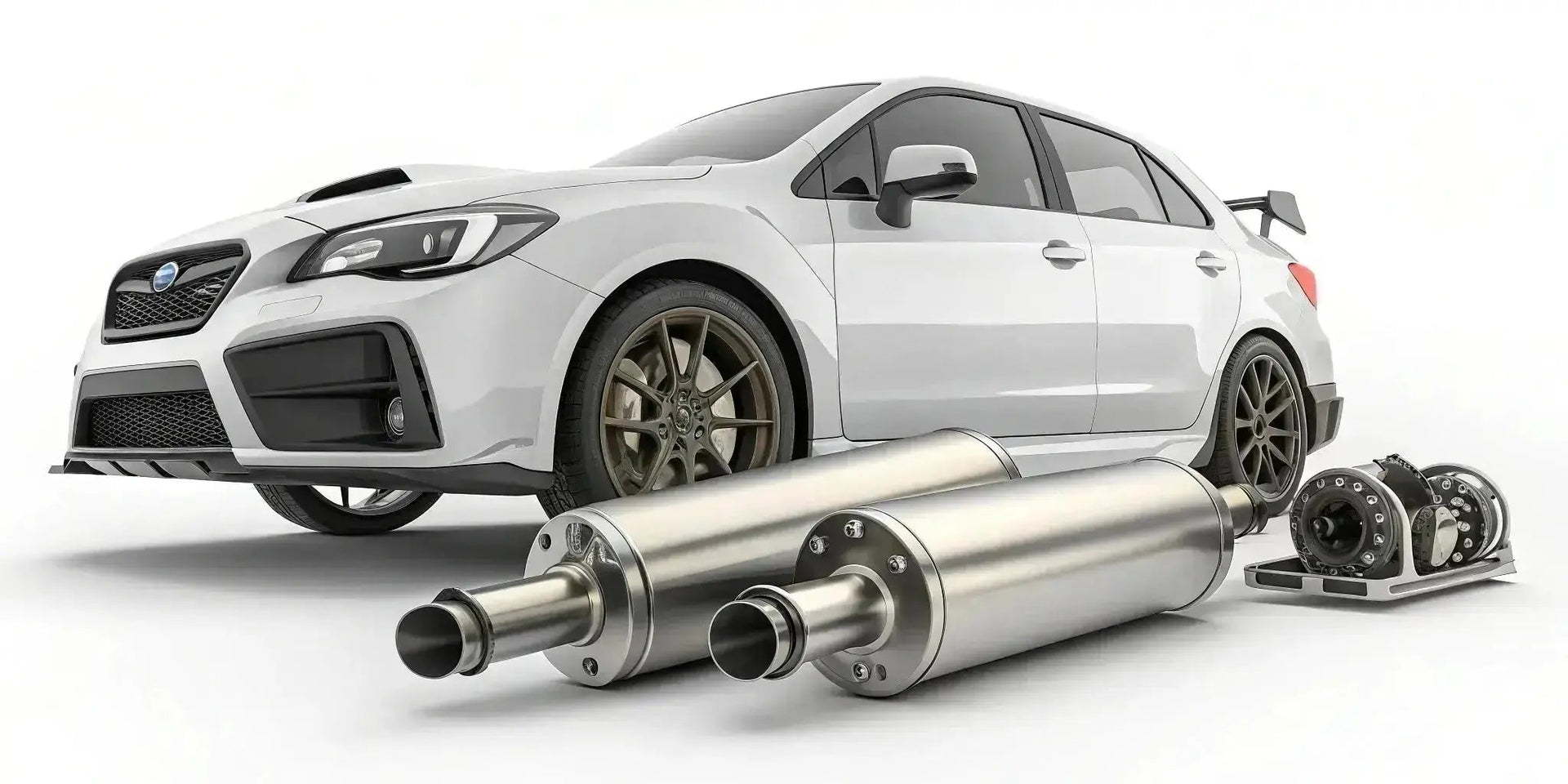 Performance exhaust system modification for a Subaru WRX