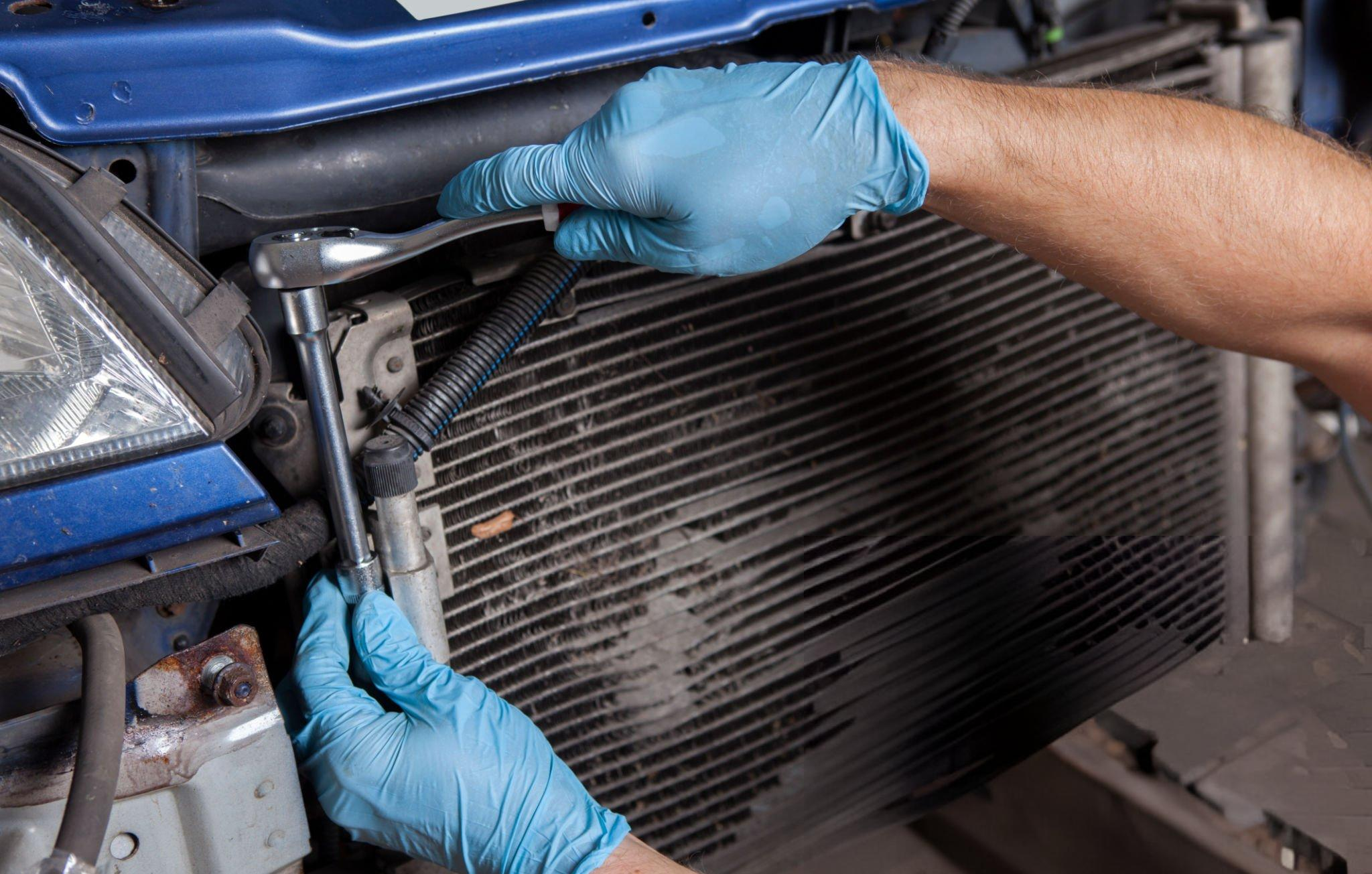 Replacing a car's AC condenser