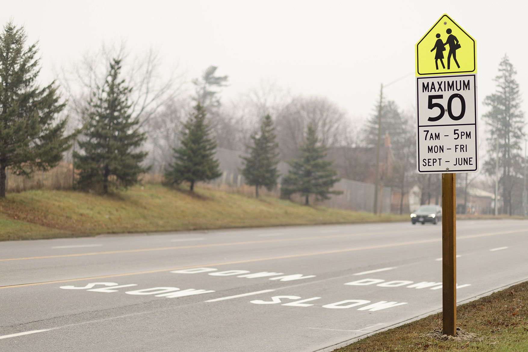 School zone safety sign