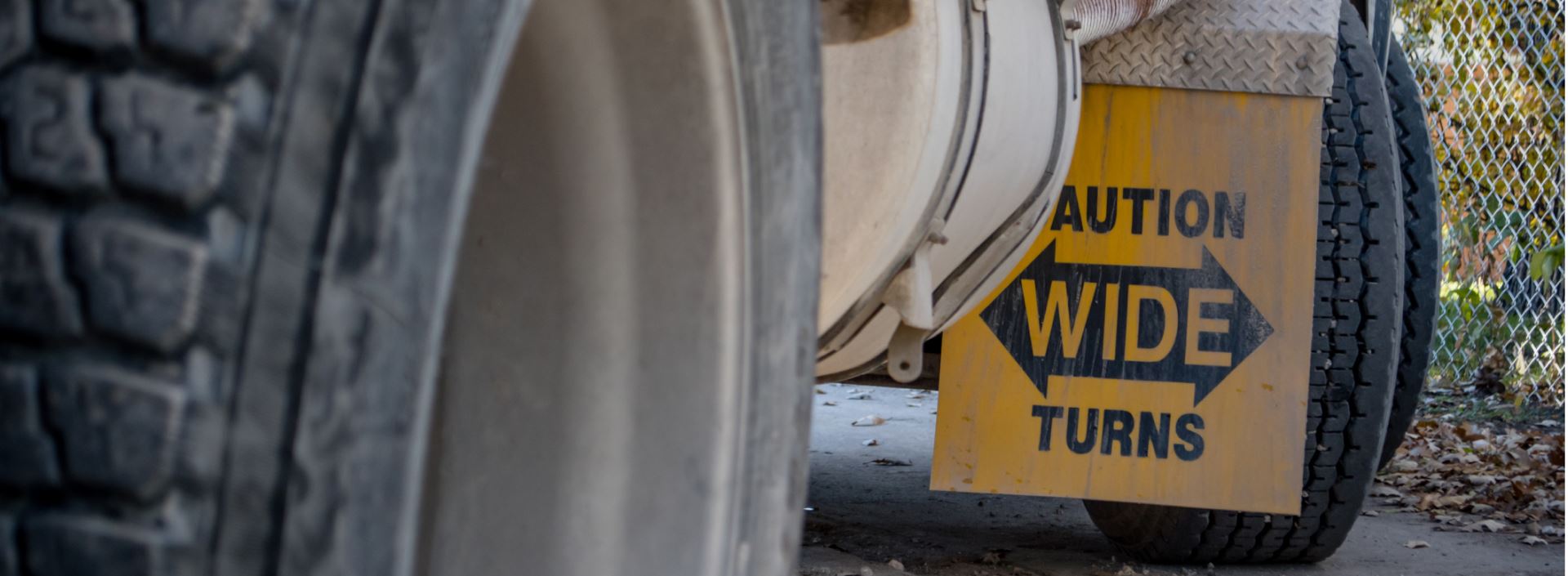 Wide right turn by a truck