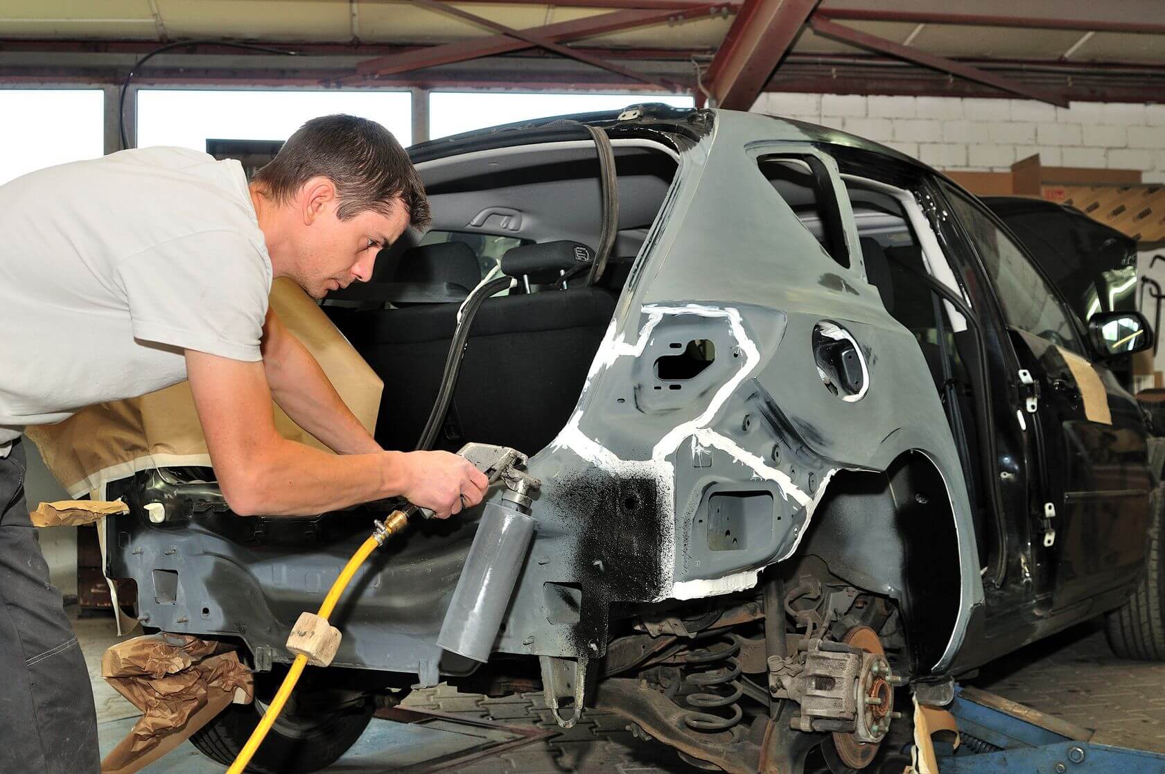 Collision repair on a vehicle