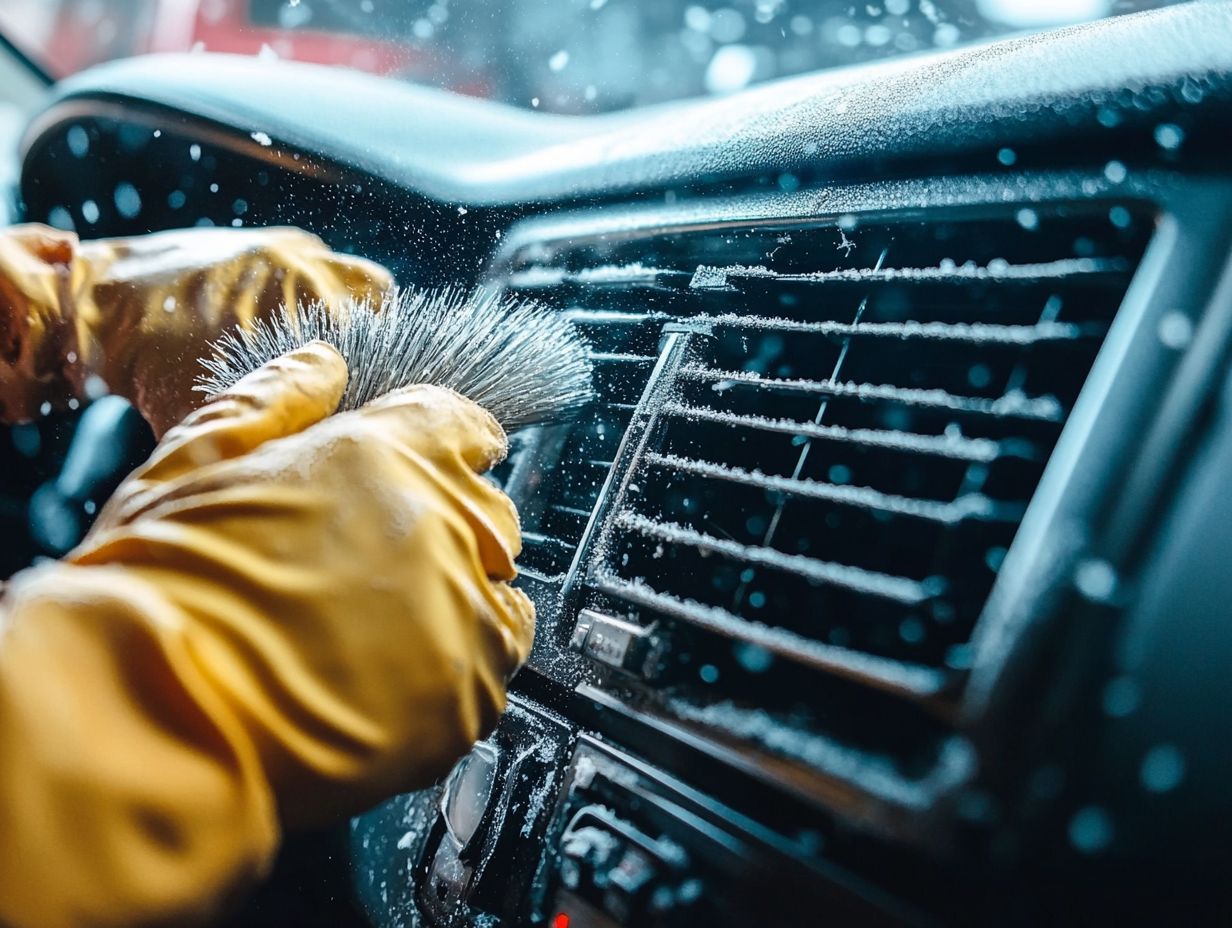 Deep cleaning the car's air conditioning vents