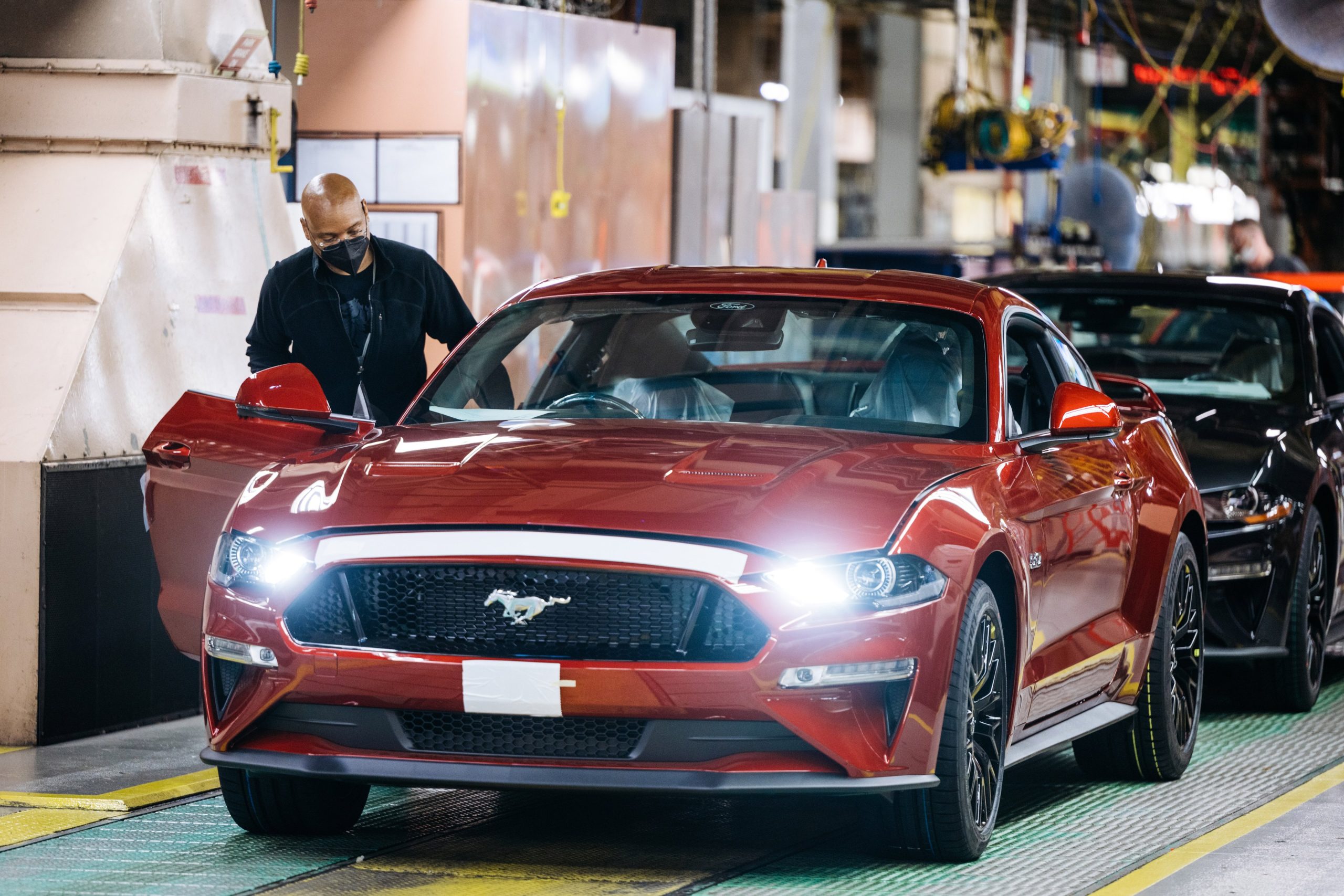 Ford Mustang on the assembly line