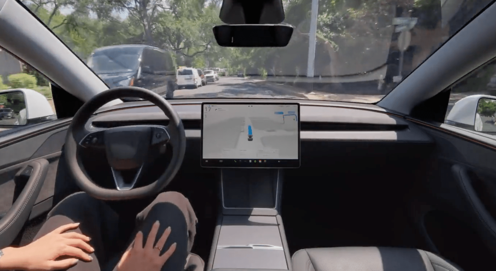 Interior of a Tesla Model Y