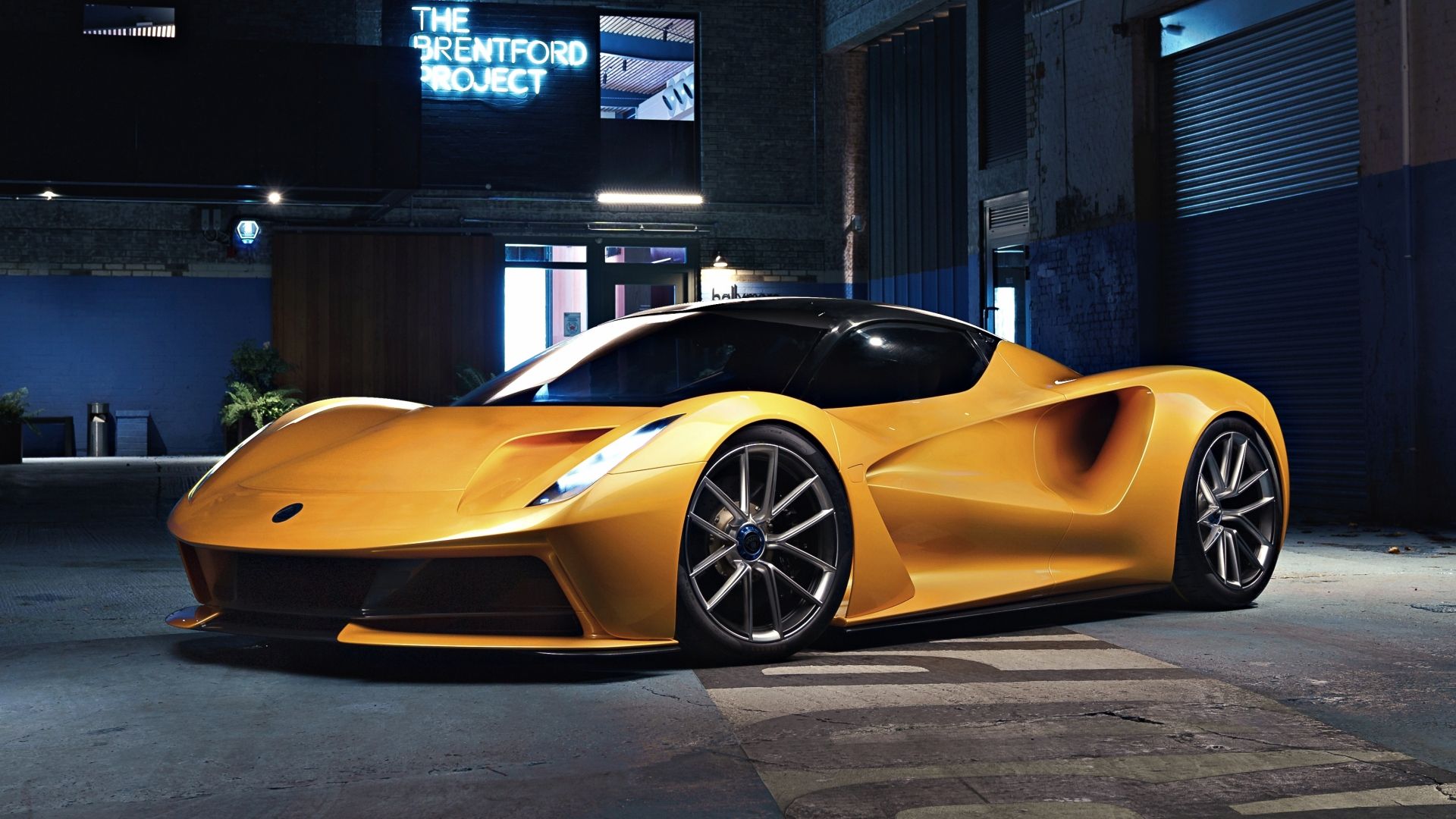 Lotus Evija in a vibrant yellow finish