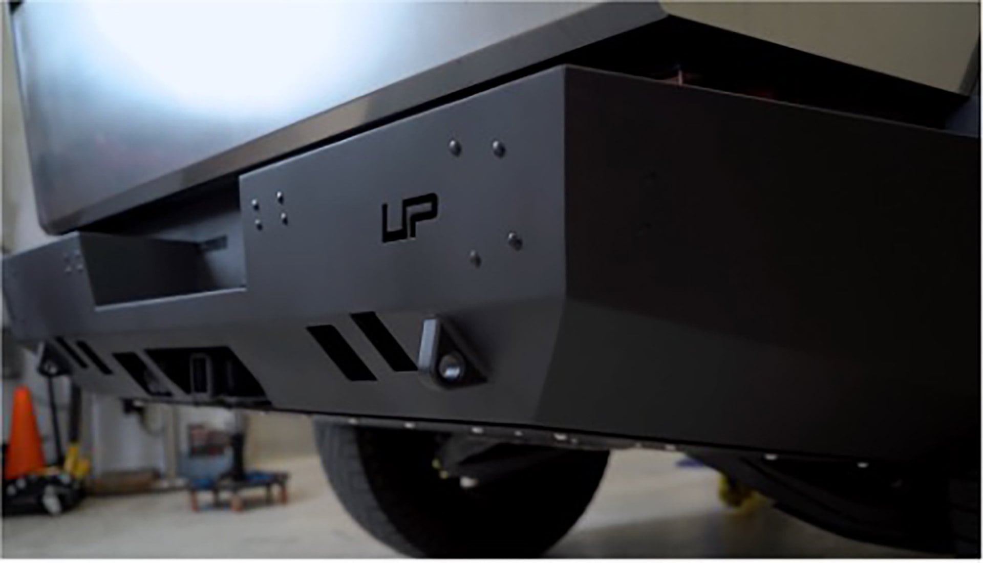 Rear view of Tesla Cybertruck