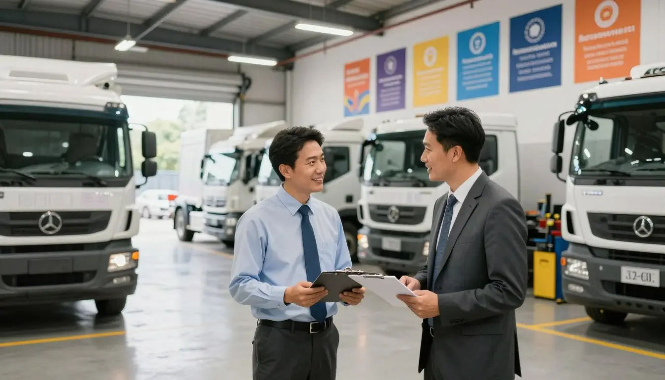 Truck mechanic service department