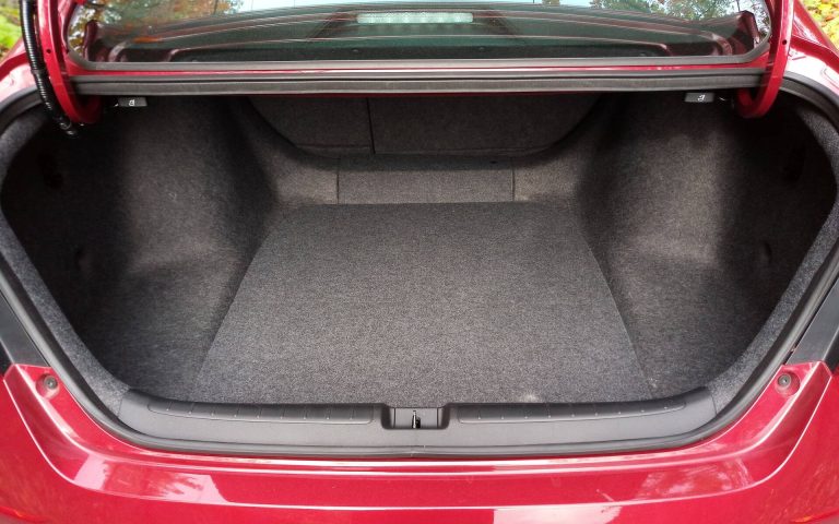 Trunk of a red Honda vehicle
