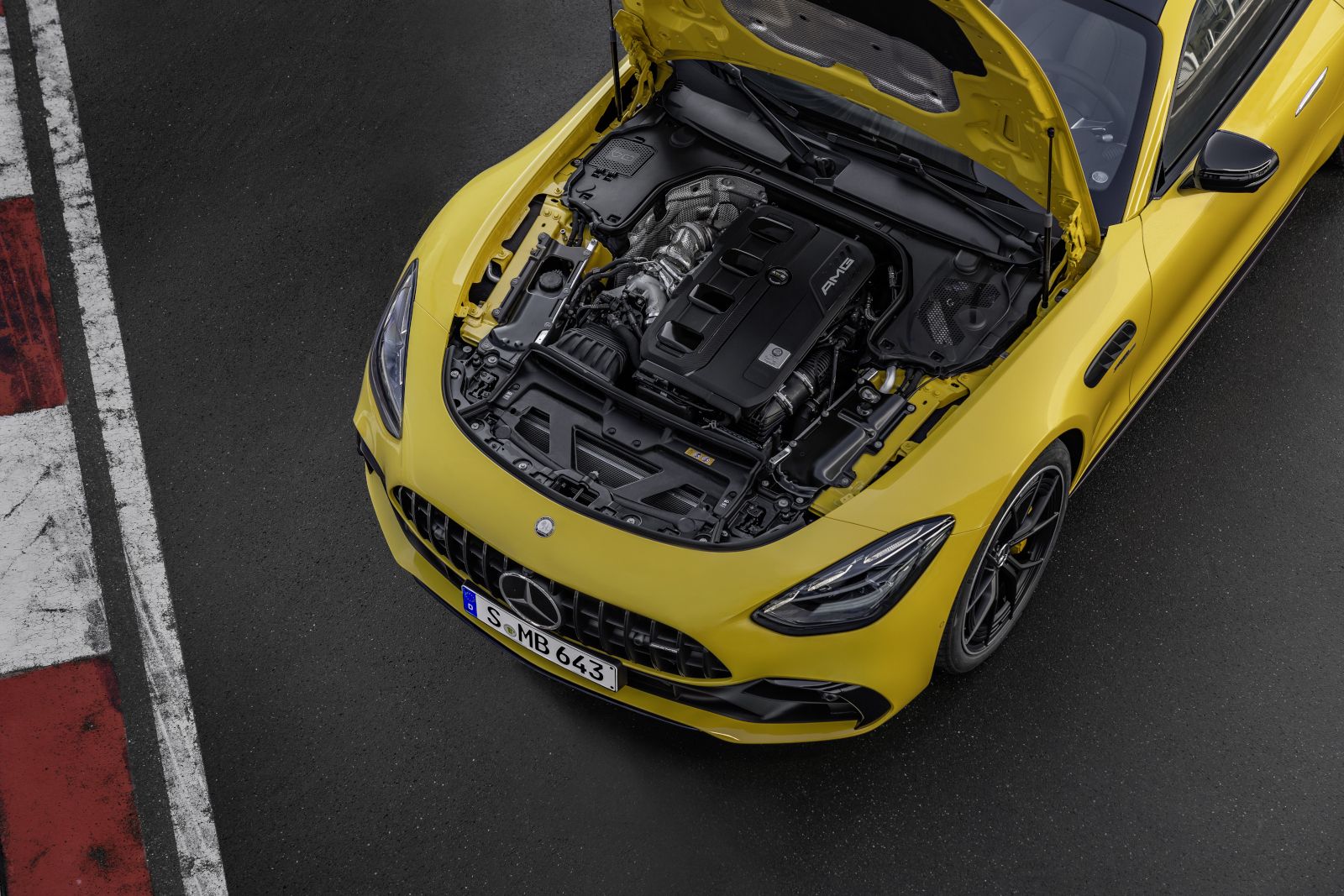 Yellow 2025 Mercedes AMG GT 43 Coupe