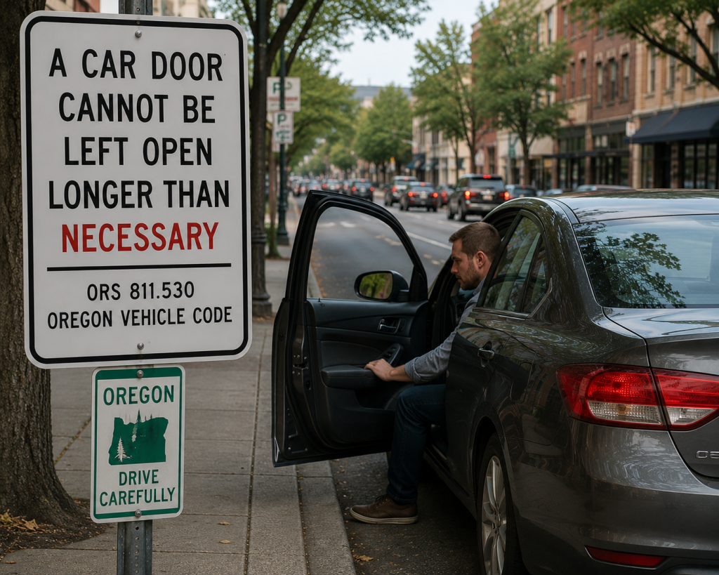 A Car Door Cannot Be Left Open Longer Than Necessary (Oregon)
