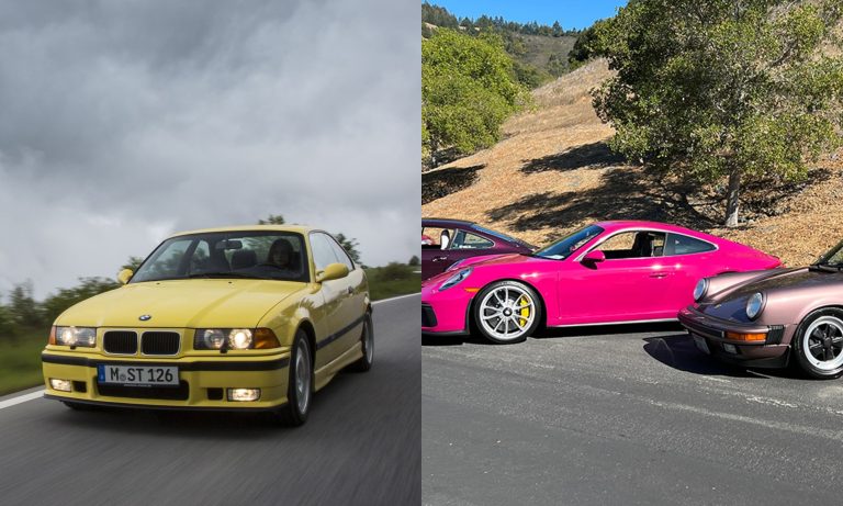 BMW E36 M3 coupe and Porsche 911