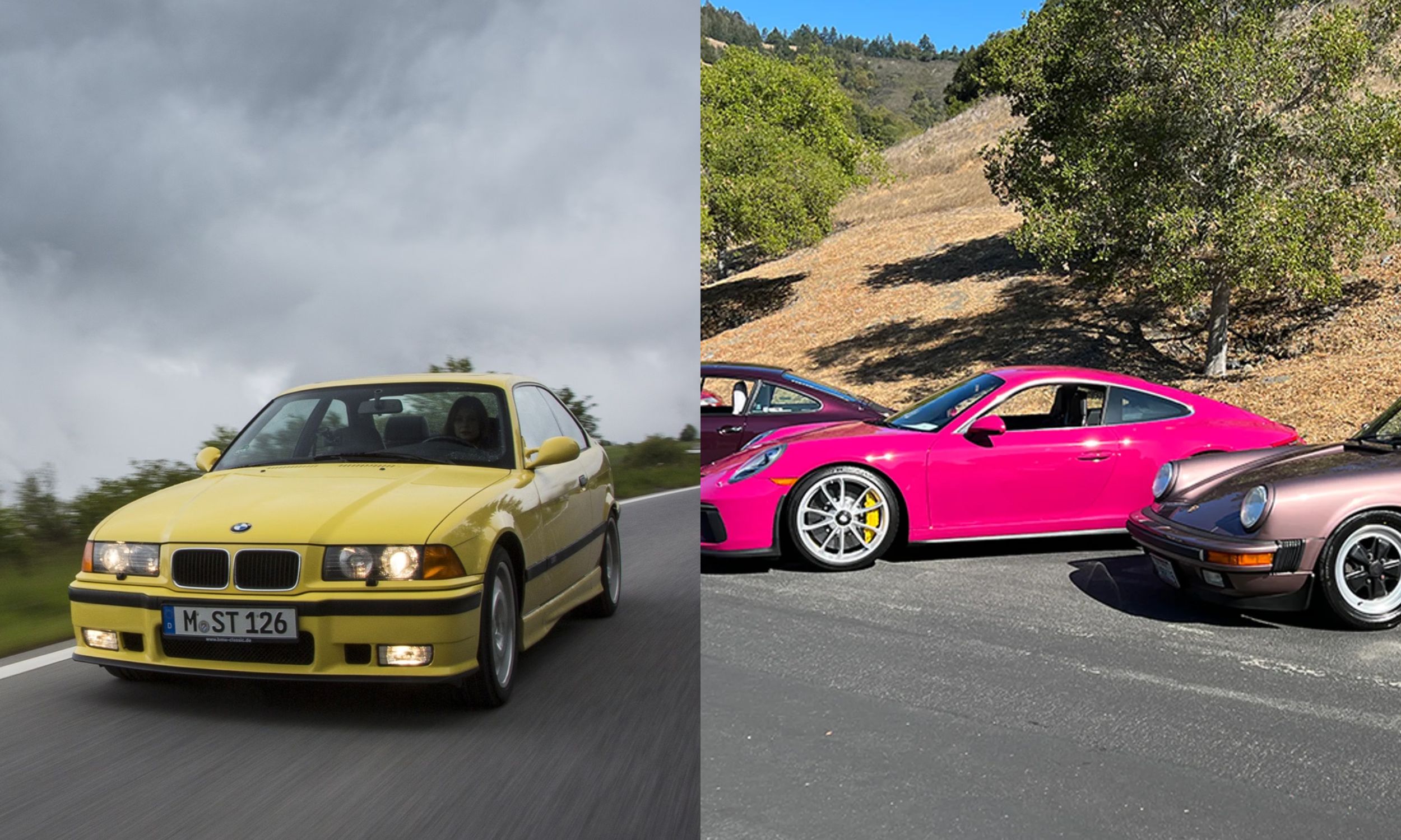 BMW E36 M3 coupe and Porsche 911