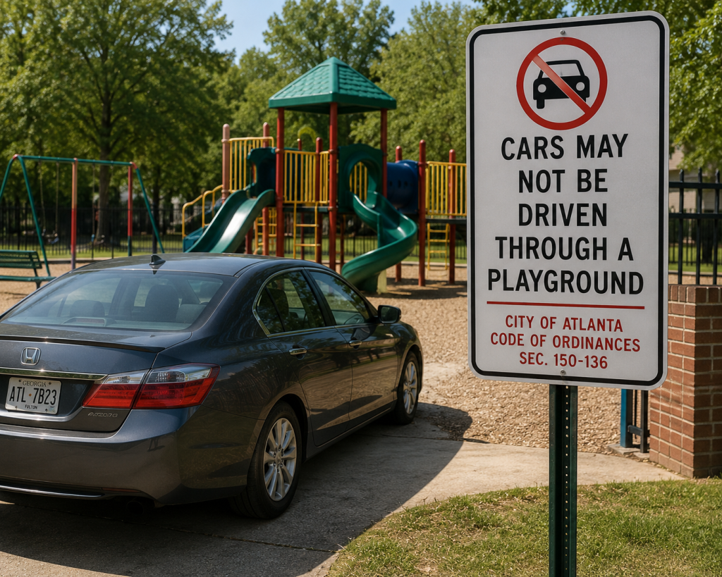 Cars May Not Be Driven Through a Playground (Georgia)
