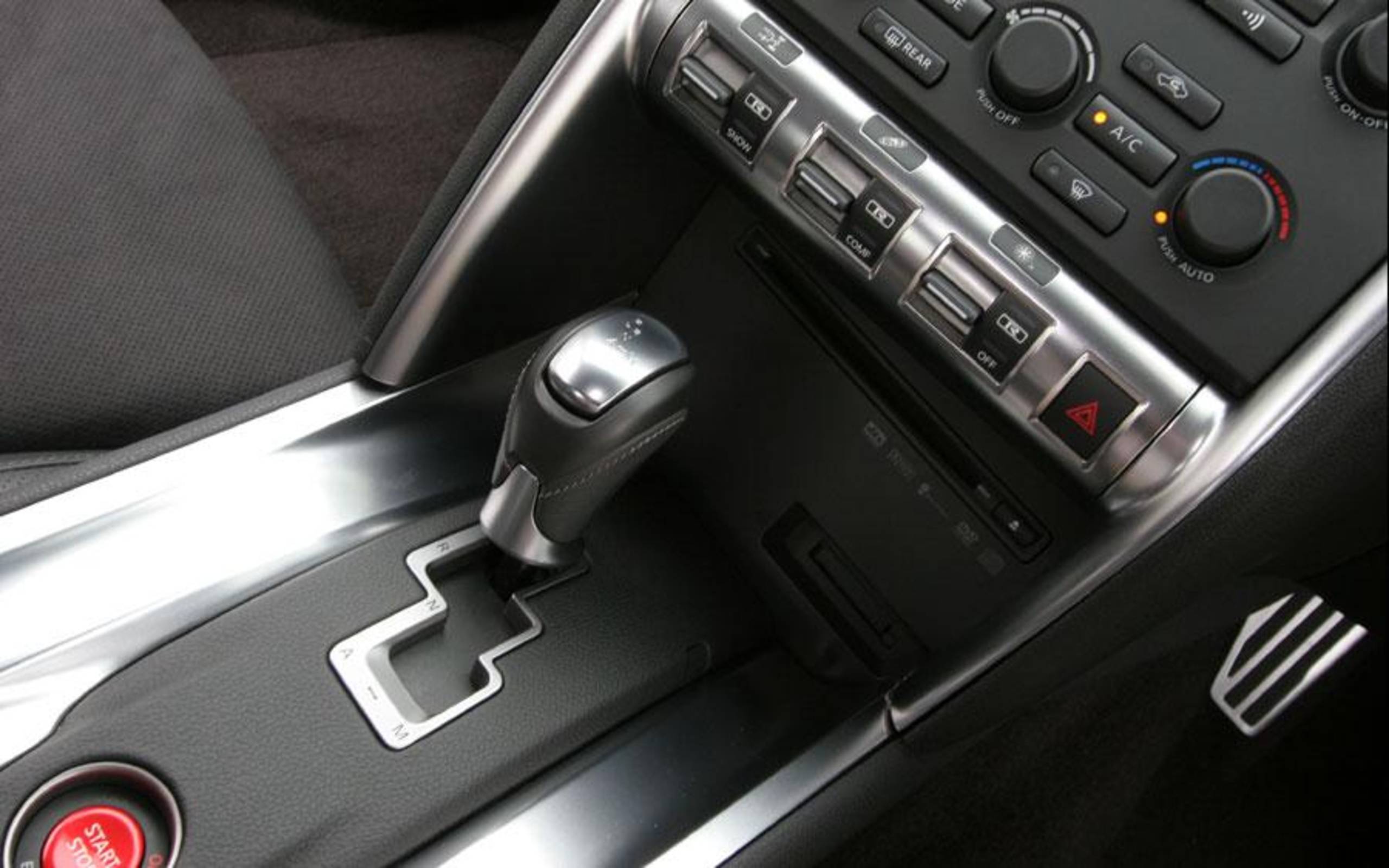Center console and shifter of a Nissan GT R Center console and shifter of a Nissan GT R