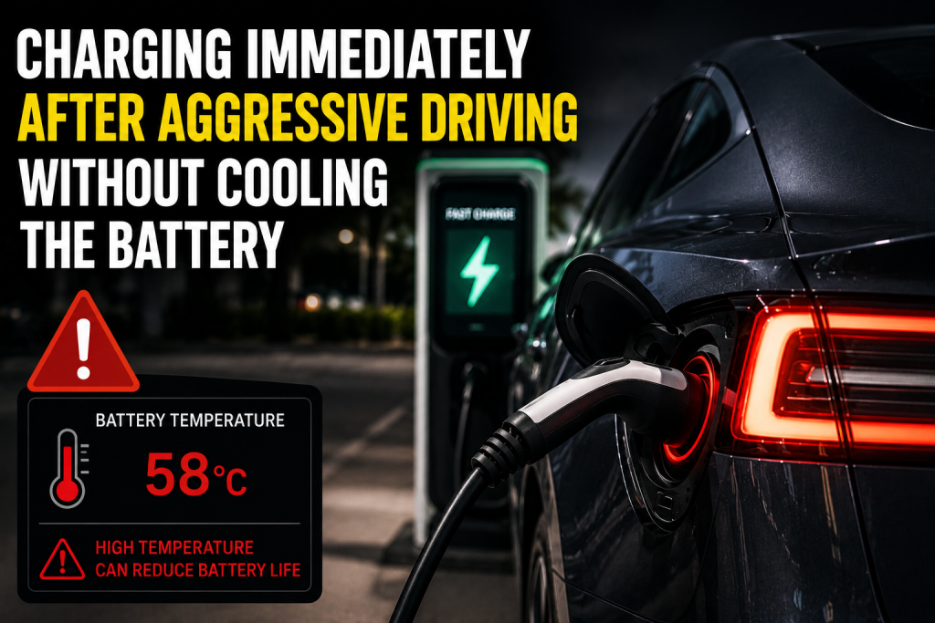 Charging Immediately After Aggressive Driving Without Cooling the Battery