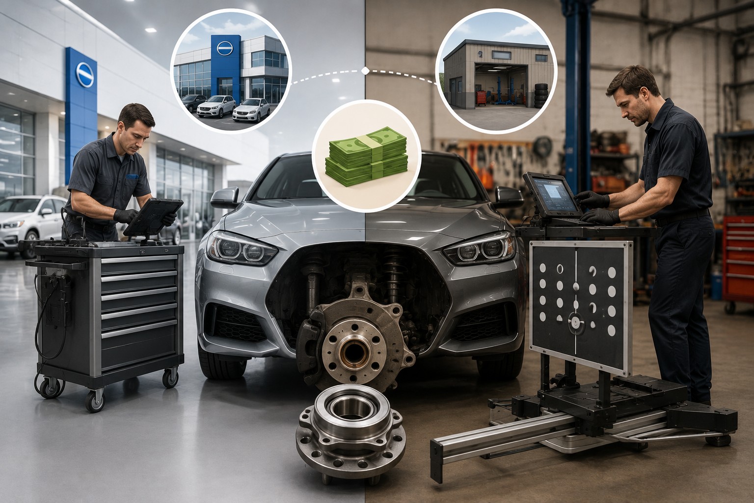Dealerships vs. Independent Shops on This Job Dealerships vs. Independent Shops on This Job