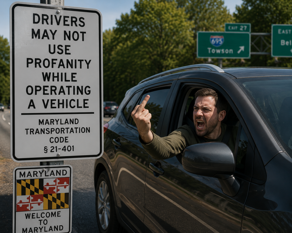 Drivers May Not Use Profanity While Operating a Vehicle (Maryland)