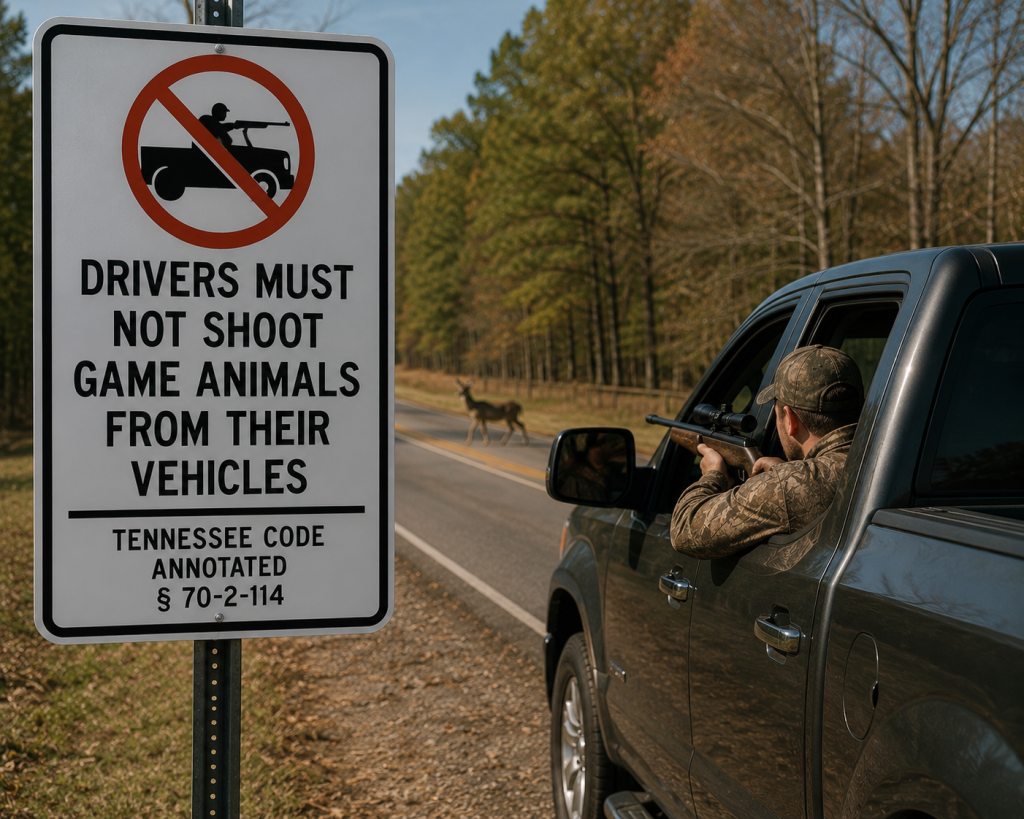 Drivers Must Not Shoot Game Animals From Their Vehicles (Tennessee)