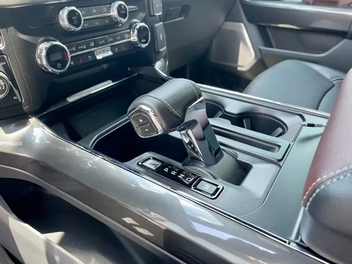 Foldable console shifter found in 2021 2026 Ford F 150 trucks