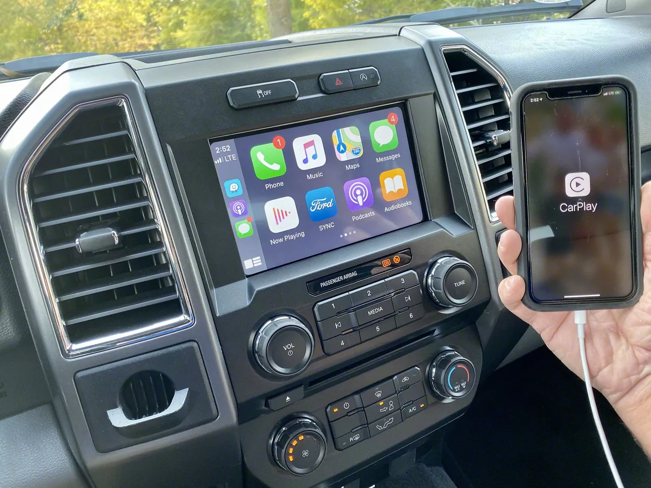 Ford F 150 dashboard equipped with a SYNC 3 infotainment system